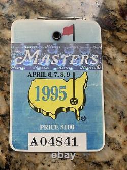 1995 Masters Badge Augusta National Golf Club Tiger Woods Masters Debut