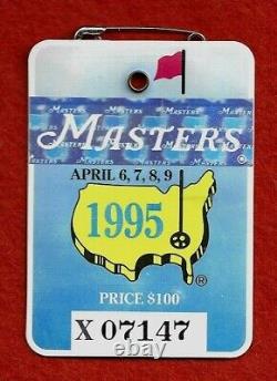 1995 Masters Badge Ticket Golf Pga Tiger Woods 1st Major As Amateur/ Nice