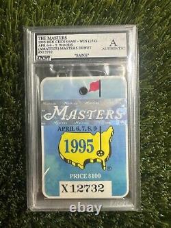 1995 Masters Badge Tiger Woods Amateur Debut Dga Authenticated