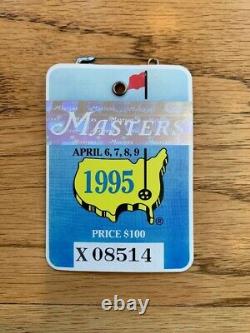 1995 Masters Golf Augusta National Badge Ticket Tiger Woods 1st Debut PGA RARE