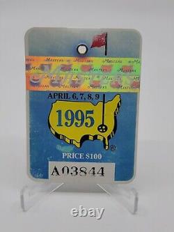 1995 Pga Masters Badge Ticket Augusta National Tiger Woods First Amateur