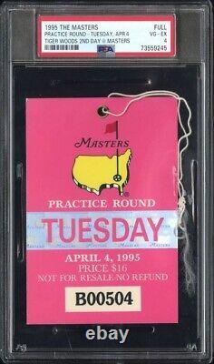 1995 The Masters Augusta National Tues Ticket Tiger Woods 2nd Day Psa 4 Pop 3