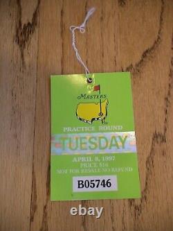 1997 MASTERS GOLF AUGUSTA NATIONAL BADGE TICKET TIGER WOODS 1st WIN RARE PGA