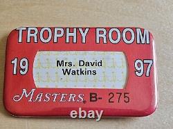 1997 Masters Badge Trophy Room Tiger Woods #1 Major Rare