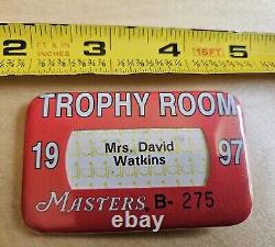 1997 Masters Badge Trophy Room Tiger Woods #1 Major Rare