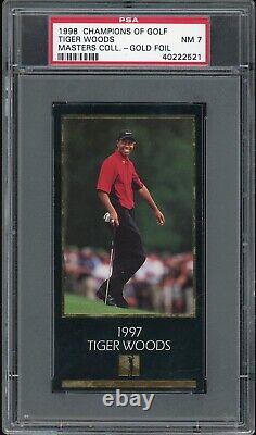 1998 Champions Of Golf Masters Collection Golf Tiger Woods-1997 Gold Foil PSA 7