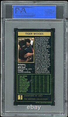 1998 Champions Of Golf Masters Collection Golf Tiger Woods-1997 Gold Foil PSA 7