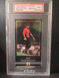 1998 Champions Of Golf Tiger Woods PSA 7 Masters Collection Gold Foil