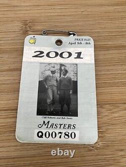 2001 Augusta National Masters Badge Tiger Woods Winner
