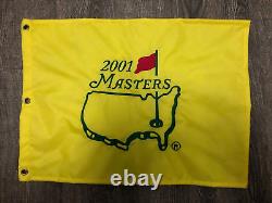 2001 Masters Pin Flag Tiger Woods Grand Slam Victory! Authentic Original