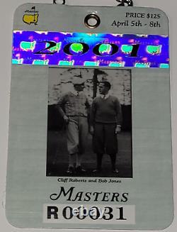2001 Masters Tournament Badge TIGER WOODS Augusta National Very Low Number 31