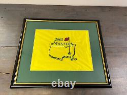 2001 The Masters Golf Tournament Pin Flag Tiger Woods Victory Framed