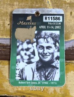 2002 April 11-14th Masters Pin Badge Tiger Woods Champion Masters Badge