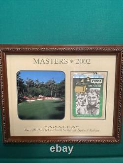 2002 masters badge framed Tiger Woods Winner