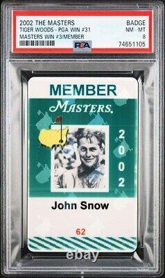 2002 the Masters-Badge Badge Tiger Woods-PGA Win #31 Masters Win #3/Member
