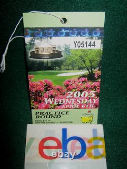 2005 MASTERS 4/6 Practice Round Ticket withGroupings/Time Sheet/Course Map Woods