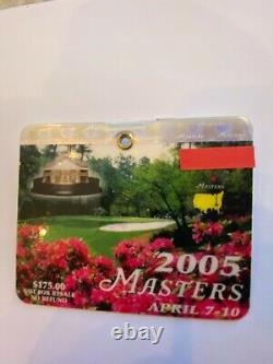 2005 Masters Badge & Practice Round Tickets Augusta National Tiger Woods Wins