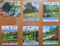 2006, 2007, 2008, 2009, 2011, 2012 Masters PGA Badges