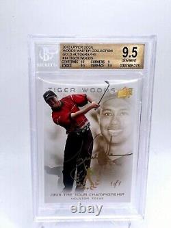 2013 Upper Deck Tiger Woods Master Collection Gold Auto 1/1 BGS 9.5