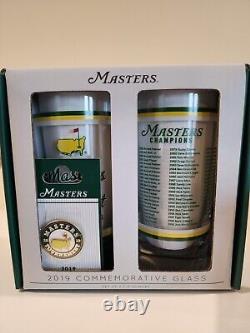2019 Augusta National Masters Commemorative 13oz Glass Set Tiger Woods Win