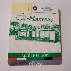 2019 MASTERS GOLF AUGUSTA NATIONAL BADGE TICKET TIGER WOODS 5th WIN RARE PGA