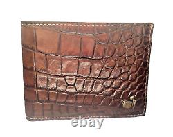 2024 Masters Billfold Wallet Brown Alligator Leather Embossed Gold Logo