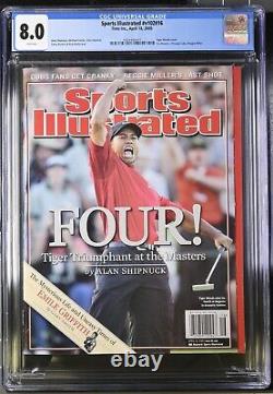 8.0 CGC GRADE April 18, 2005 Sports Illustrated, Tiger Woods 4th Masters