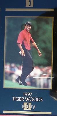 Champions of Golf Master Collection Framed Uncut Sheet Tiger Woods 1997 Rookie