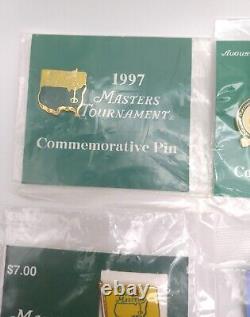 Lot of 5 Augusta National Masters Pins 1997 1999 2000 2005 2007 Tiger Woods 1st