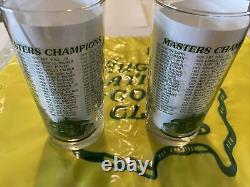 Masters 2001 Golf Commemorative Glasses Tiger Woods Win WithPast Champs