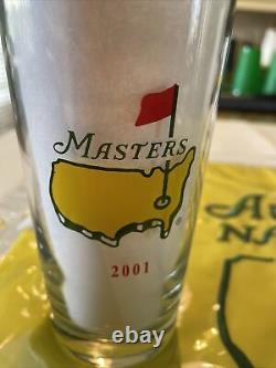 Masters 2001 Golf Commemorative Glasses Tiger Woods Win WithPast Champs