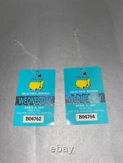 Pair of 1997 Masters Golf Tournament Wednesday Practice Round Tickets Tiger