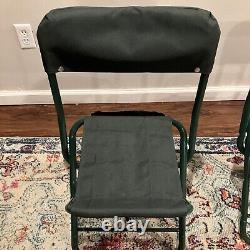 Pair of 2 VTG 1998 Masters Golf Tournament Folding Chairs Green with Carry Handles