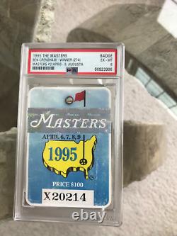 Rare 1995 Masters Badge Ticket Augusta National Golf Psa 6 Tiger Woods