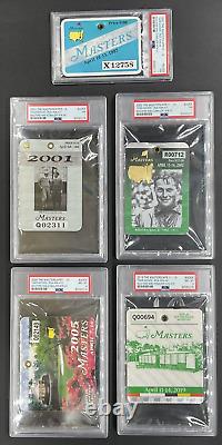 TIGER WOODS Masters Badge Collection (1997, 2001, 2002,2005,2019) + 1996 Amateur