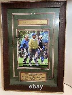 The PGA Masters Augusta 1996 Framed Photo With Palmer, Nicklaus, Woods 22x16