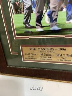 The PGA Masters Augusta 1996 Framed Photo With Palmer, Nicklaus, Woods 22x16