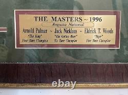 The PGA Masters Augusta 1996 Framed Photo With Palmer, Nicklaus, Woods 22x16