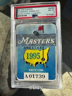 Tiger Woods 1995 Masters Amateur Debut Badge (age 19!) Psa 8 Nm-mt