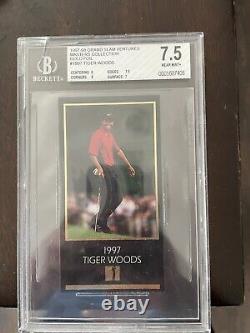 Tiger Woods 1997-98 Champions Golf Masters Collection Gold Foil Beckett 7.5 RC
