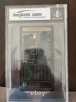 Tiger Woods 1997-98 Champions Golf Masters Collection Gold Foil Beckett 7.5 RC