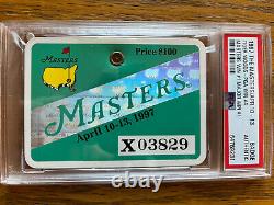 Tiger Woods 1997 Masters Badge PSA/DNA Ticket 1st Masters 1st Major Win PGA