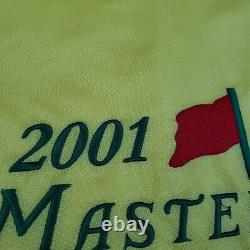 Tiger Woods 2001 Masters Flag Grand Slam (Vijay Singh Signed Autograph) Genuine