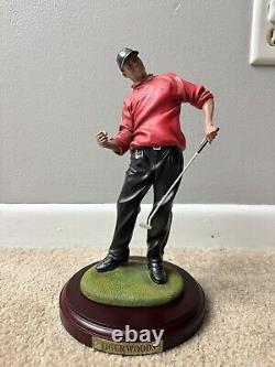 Tiger Woods 2002 Upper Deck Auth (UDA) Worn Shirt Plaque & Masters Figure