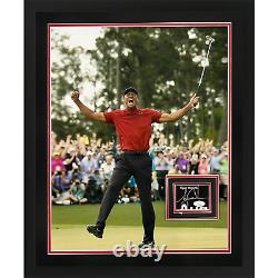 Tiger Woods 2019 Masters Celebration 16x20 Deluxe Framed with Cut Signature JS