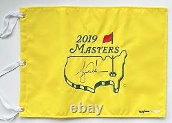 Tiger Woods Autographed 2019 Masters Pin Flag signed LE #725 Upper Deck UDA COA