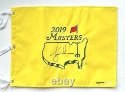 Tiger Woods Autographed 2019 Masters Pin Flag signed LE #725 Upper Deck UDA COA