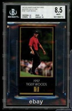 Tiger Woods Card 1997 Grand Slam Ventures Masters Collection #1997 BGS 8.5