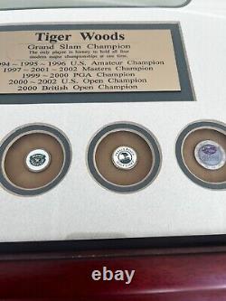 Tiger Woods Grand Slam Super Rare With Ball Markers. Comes With COA BEAUTIFUL