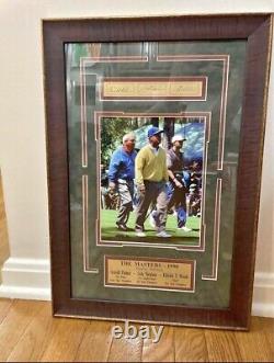 Tiger Woods, Jack Nicholas, Arnold Palmer Framed Masters Photo